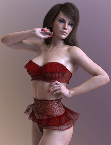 Dforce X Fashion Passionate Lace Lingerie Outfit For Genesis And