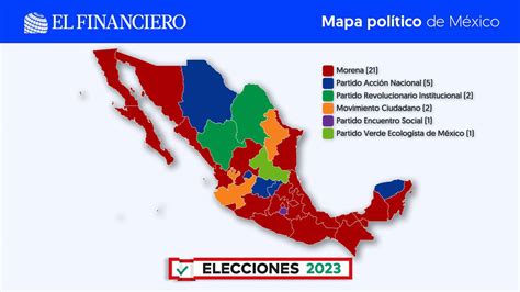 Mapa político tras las elecciones 2023 Morena avanza y el PRI está a