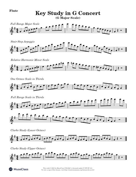 Key Study in G Major for Flute Sheet music for Flute (Solo) | Musescore.com