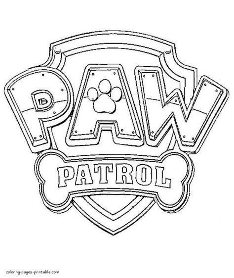 Paw Patrol characters coloring pages. Badge || COLORING-PAGES-PRINTABLE.COM