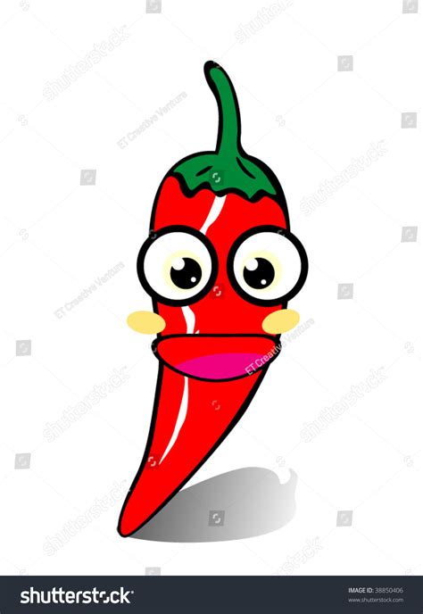 Happy Cute Hot Chili Pepper Stock Vector Royalty Free 38850406