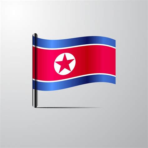 Korea North Waving Shiny Flag Design Vector 14207918 Vector Art At Vecteezy