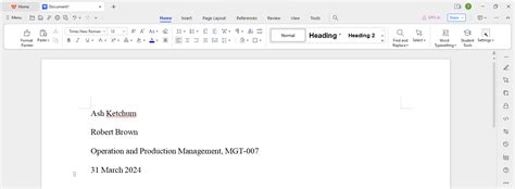 How To Make MLA Format Heading And Header In WPS Office Step By Step