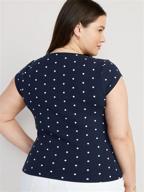 Polka Dot Sweetheart Neck Rib Knit T Shirt Old Navy