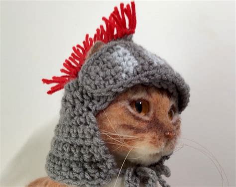 Knight Medieval Helmet Helmet Hats For Cats Cat Hats Crochet Pet