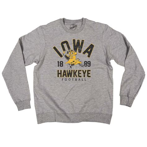 Iowa Hawkeye Football Vintage Herky Distressed Print Crewneck ...