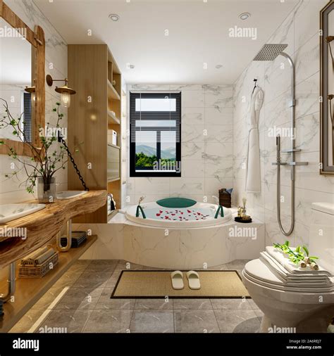 3d Render Of Luxury Bathroom Stock Photo Alamy