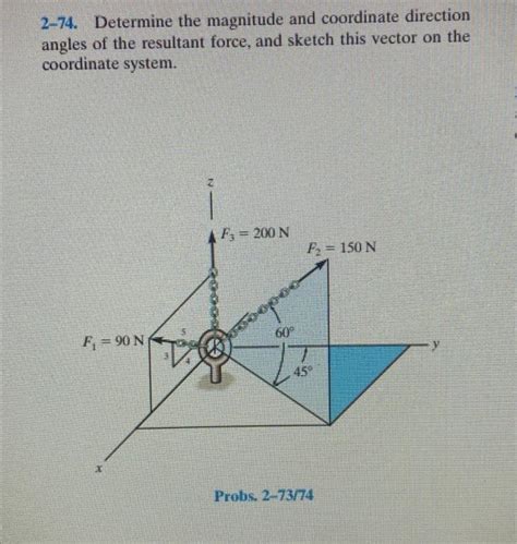 Solved Statics 2 74 Determine The Magnitude And Coordina