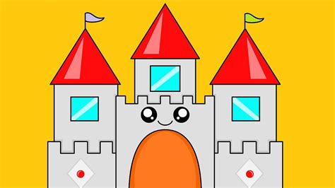 How To Draw A Castle Very Easy For Kids In Ms Paint Computer