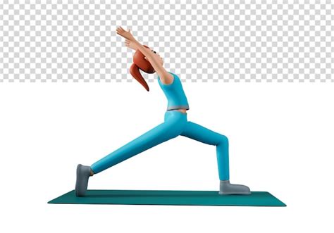 3d ilustración de mujer haciendo ejercicio de yoga Archivo PSD Premium