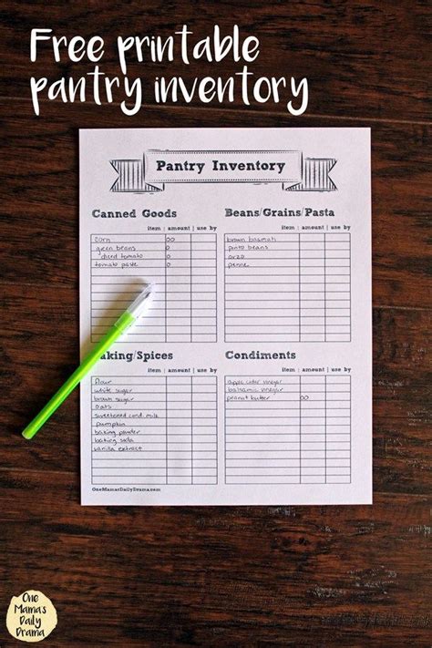 Pantry Inventory Spreadsheet Excel Templates