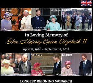 Stamp Queen Elizabeth II Grenada In Loving Memory Of Queen Elizabeth