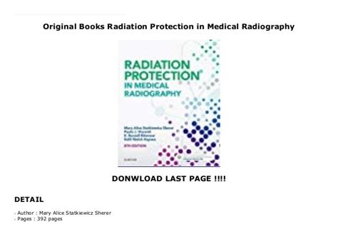 Original Books Radiation Protection in Medical Radiography