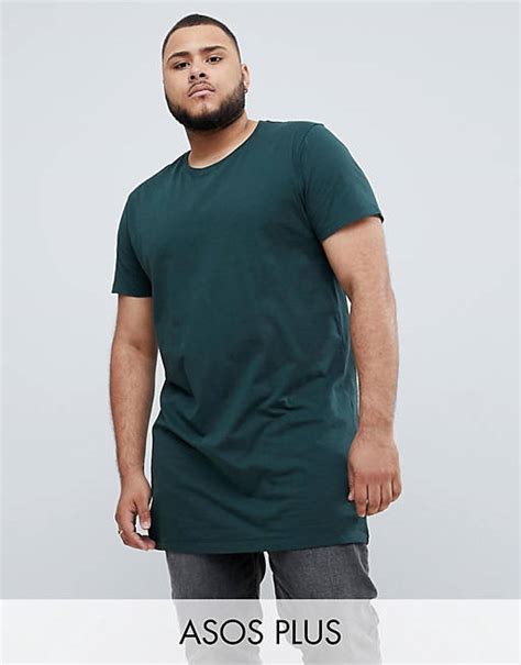 Asos Design Plus Super Longline T Shirt With Crew Neck In Khaki Asos