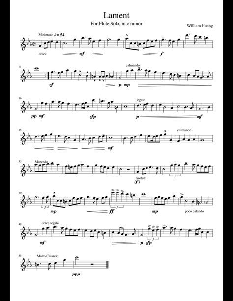 Lament For Flute Solo Sheet Music For Flute Download Free In Pdf Or Midi