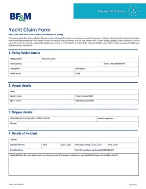 Fillable Online Marine Claim Form Bf M Fax Email Print Pdffiller