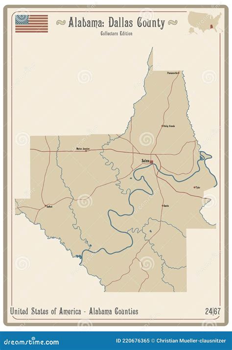 Alabama: Dallas County Map Vector Illustration | CartoonDealer.com ...