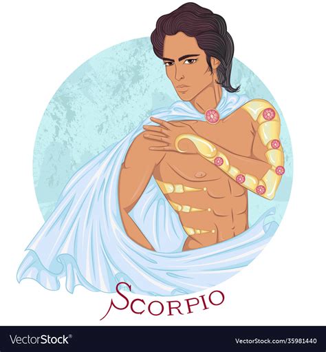 Scorpio As A Beautiful Man With Swarthy Skin Vector Image