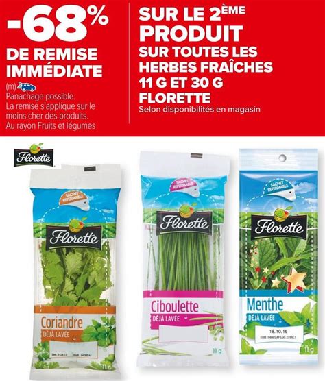 Promo Florette Bon Plan Sur Toutes Les Herbes Fra Ches G Et G