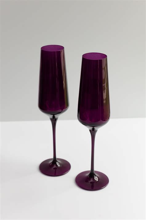 Estelle Colored Champagne Flute Set Of 2 {amethyst} Estelle Colored Glass