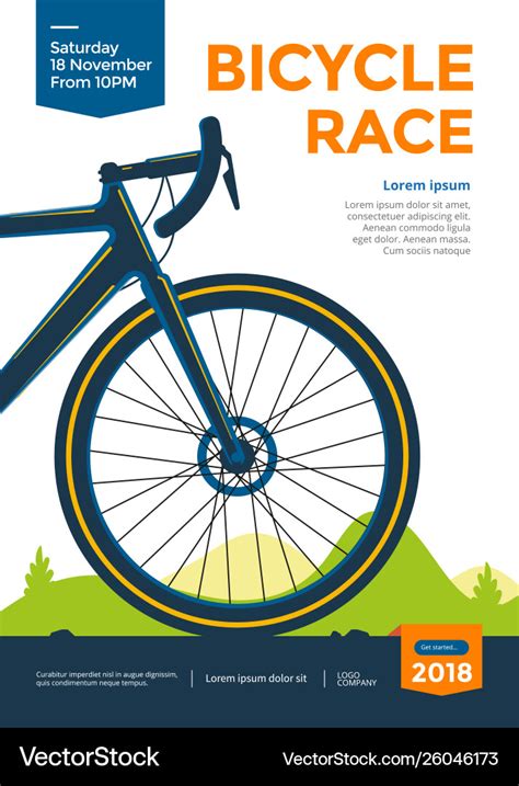 Bicycle race poster Royalty Free Vector Image - VectorStock