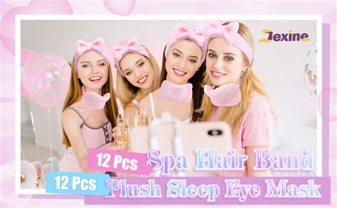 Amazon Jexine Pcs Spa Headband Plush Sleep Eye Mask Bulk Bow