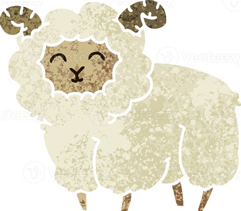 Quirky Retro Illustration Style Cartoon Ram 39927627 PNG