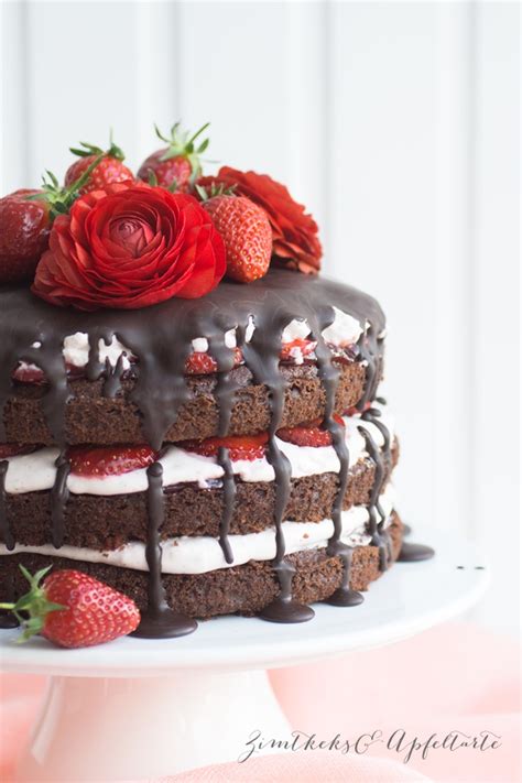 Super Einfach Mit Wow Effekt Schokoladen Erdbeer Naked Cake