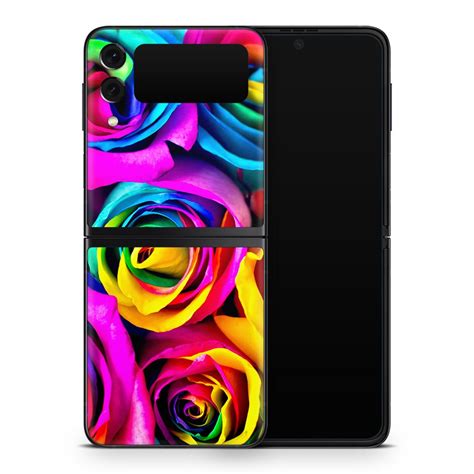 Samsung Galaxy Z Flip 3 Skin Rainbow Roses Skinwraps Australia