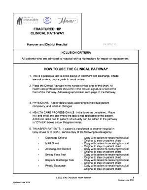 Fillable Online All Patients Who Are Admitted To Hospital With A Hip