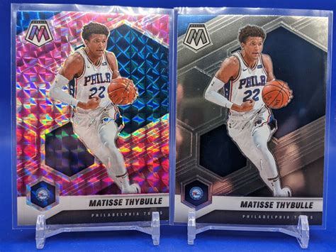 Matisse Thybulle 2 Card 2020 21 Panini Mosaic SP Pink Prizm And Base