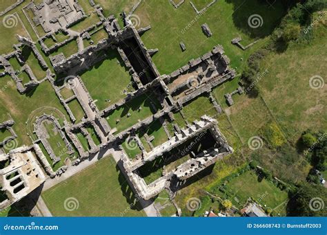 Aerial View of Rievaulx Abbey. a Ruined Cistercian Abbey in Rievaulx ...