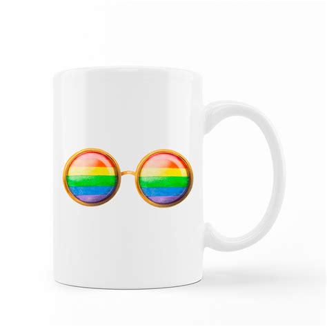 Caneca Porcelana Oculos Arco Iris Lgbt Lgbtqia Item De Decora O