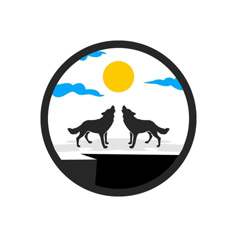 Wolf Logo. Wolf illustration logo. Wolf silhouette in a cliff logo ...