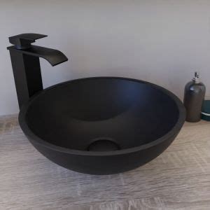 Vasque Poser Ronde Cm De Diam Tre Trend Noir Mat