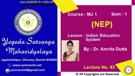 Lecture Ba History Sem I Indian Education System By Dr Amrita