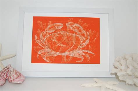 Crab, Shells or Prawn Fine Art Print | Coastal art, Fine art prints, Art prints