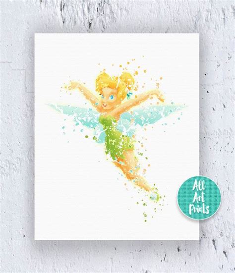 Tinkerbell Print Disney Print Watercolor Printable By AllArtPrints