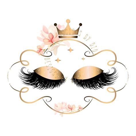 Instant Download Gold Glitter Lash Clipart Crown Gold Lashes Clip Art Instant Download Lashes