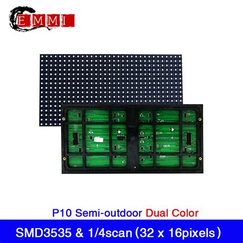 Dual Color Semi Outdoor P10 LED Display Module 320x160mm 32 X 16pixels