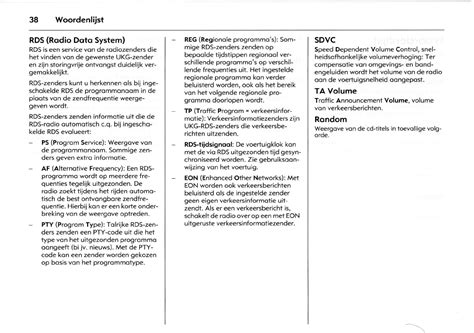 Bedienungsanleitung Opel CD30 mp3 (Seite 36 von 40) (Holländisch)