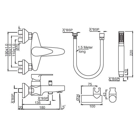 1 Lever Bath And Shower Mixer Kit Vignette Prime Jaquar Global