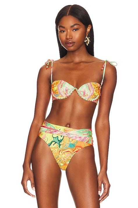 Agua Bendita X Revolve Donna Bikini Top In Makie Yellow Revolve