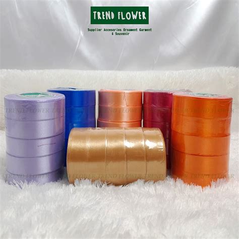 Jual Pita Satin Inch Lebar Cm Warna Warni Per Roll Kado Hiasan