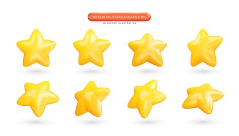 Stars collection realistic 3d cartoon style vector illustration 7498357 Vector Art at Vecteezy