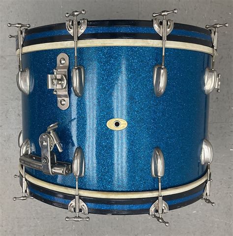 S Slingerland Radio King Blue Sparkle Bass Drum Reverb