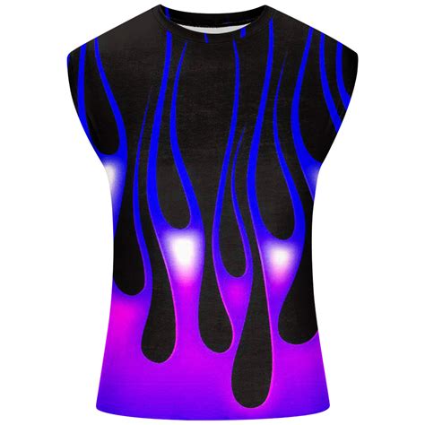 Ddapj Pyju Big And Tall Tank Tops For Men Novelty 3d Flame Print