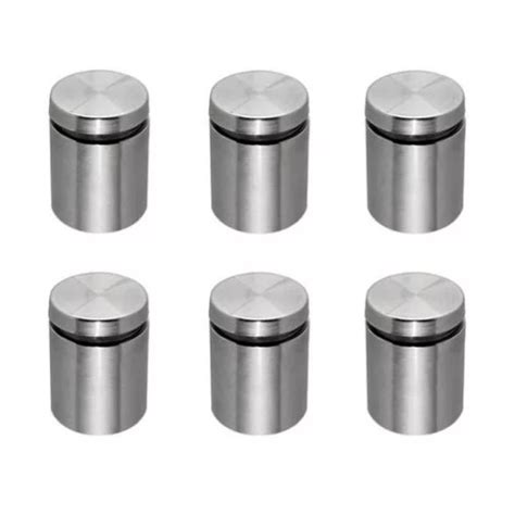 24 unid Prolongador de Aço Inox polido 25 mm x 25 mm para fixação de