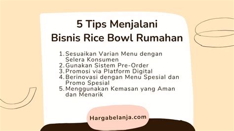 5 Tips Menjalani Bisnis Rice Bowl Rumahan Agar Sukses Update 2024