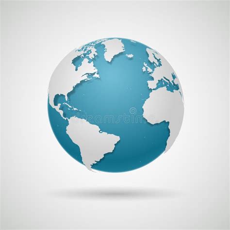 Icono Del Globo Vector Redondo Del Mapa Del Mundo Stock De